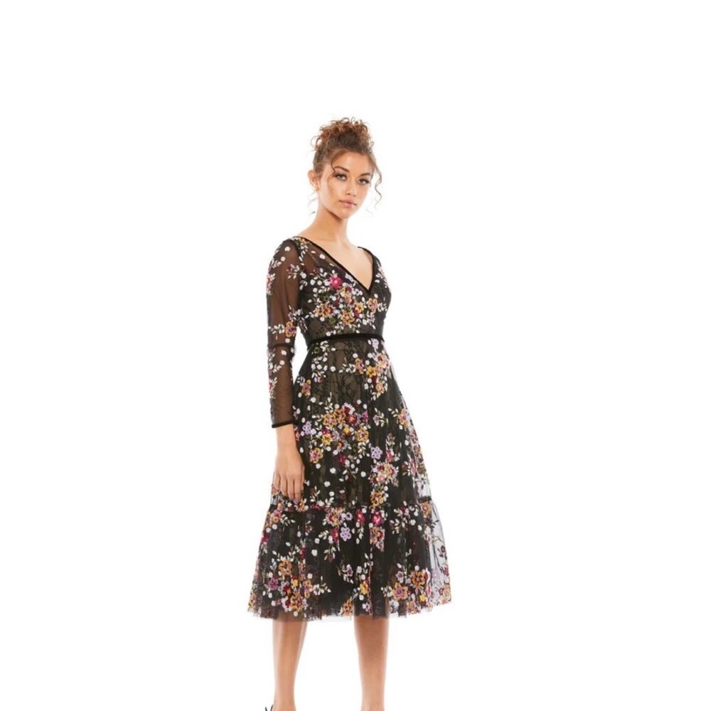 Mac Duggal 67499 Floral Lace & Sequin
Long Sleeve Tulle Dress 10 NWT
